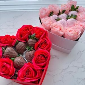 Chocolate Covered Strawberry & Flowers Box